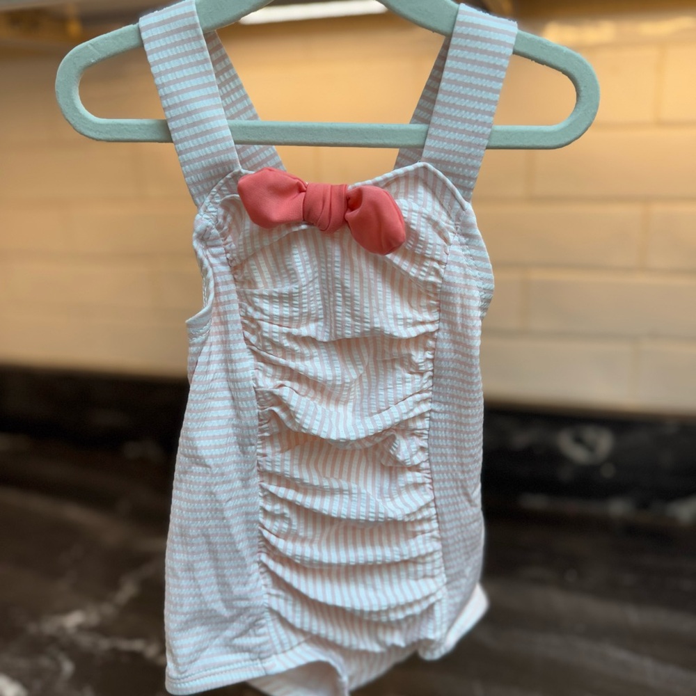 Cat & Jack Pink and White Striped Baby Romper